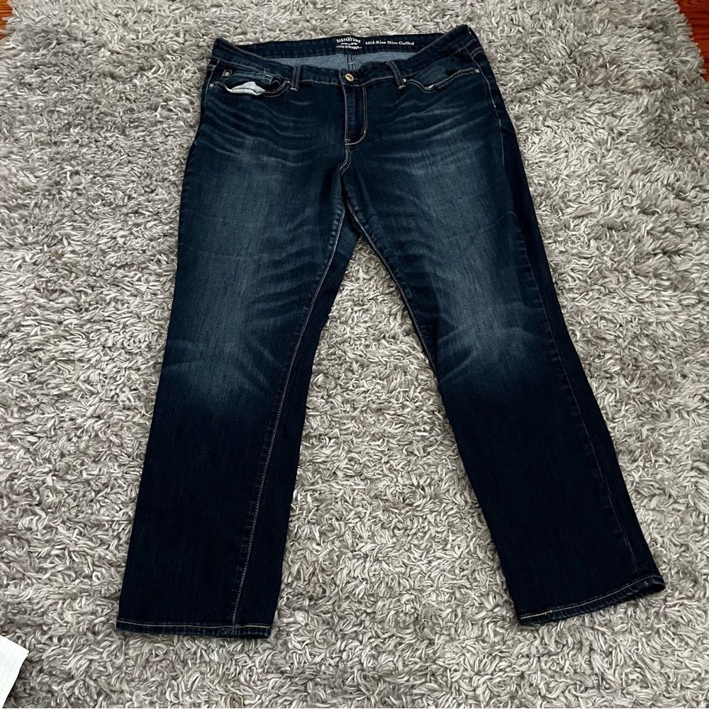 levis signature mid rise slim cuffed jeans size 34